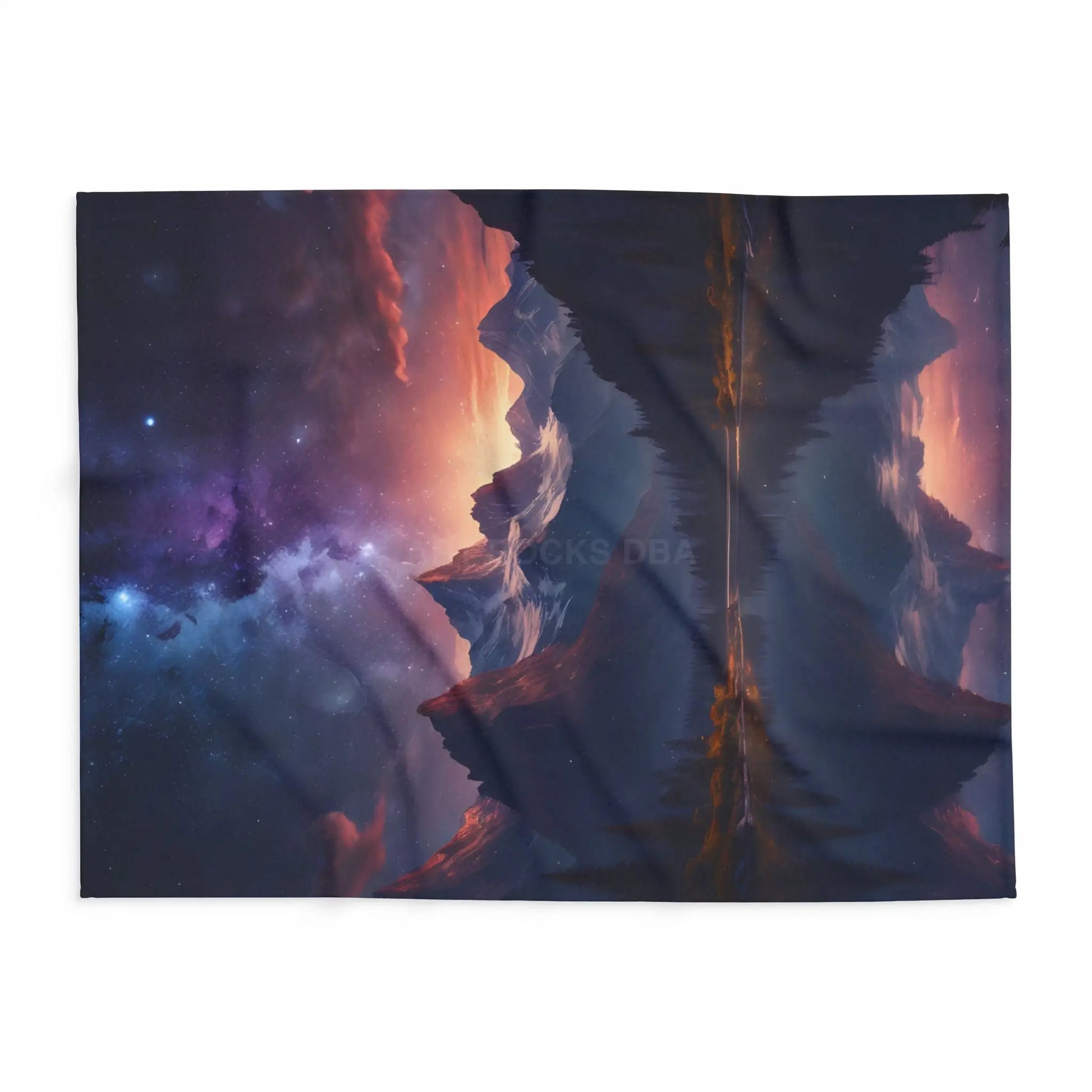 Cozy Celestial Mountain Fleece Blanket - Galaxy Decor Night Sky Throw Camping Gift Home Comfort Starry Blanket - Home
