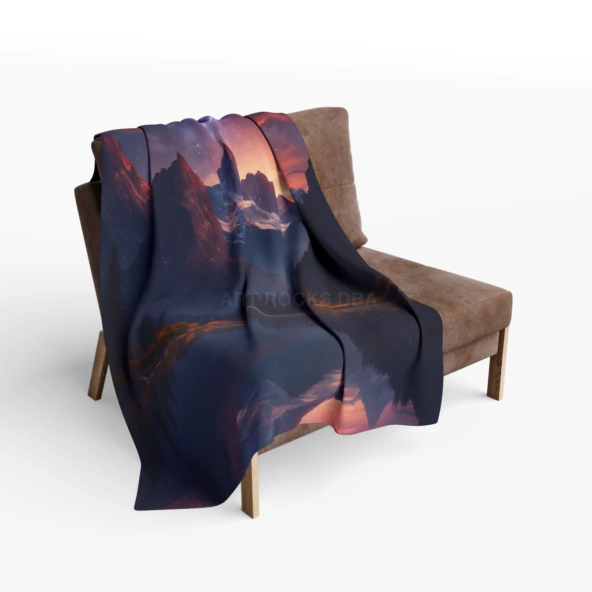 Cozy Celestial Mountain Fleece Blanket - Galaxy Decor Night Sky Throw Camping Gift Home Comfort Starry Blanket - Home