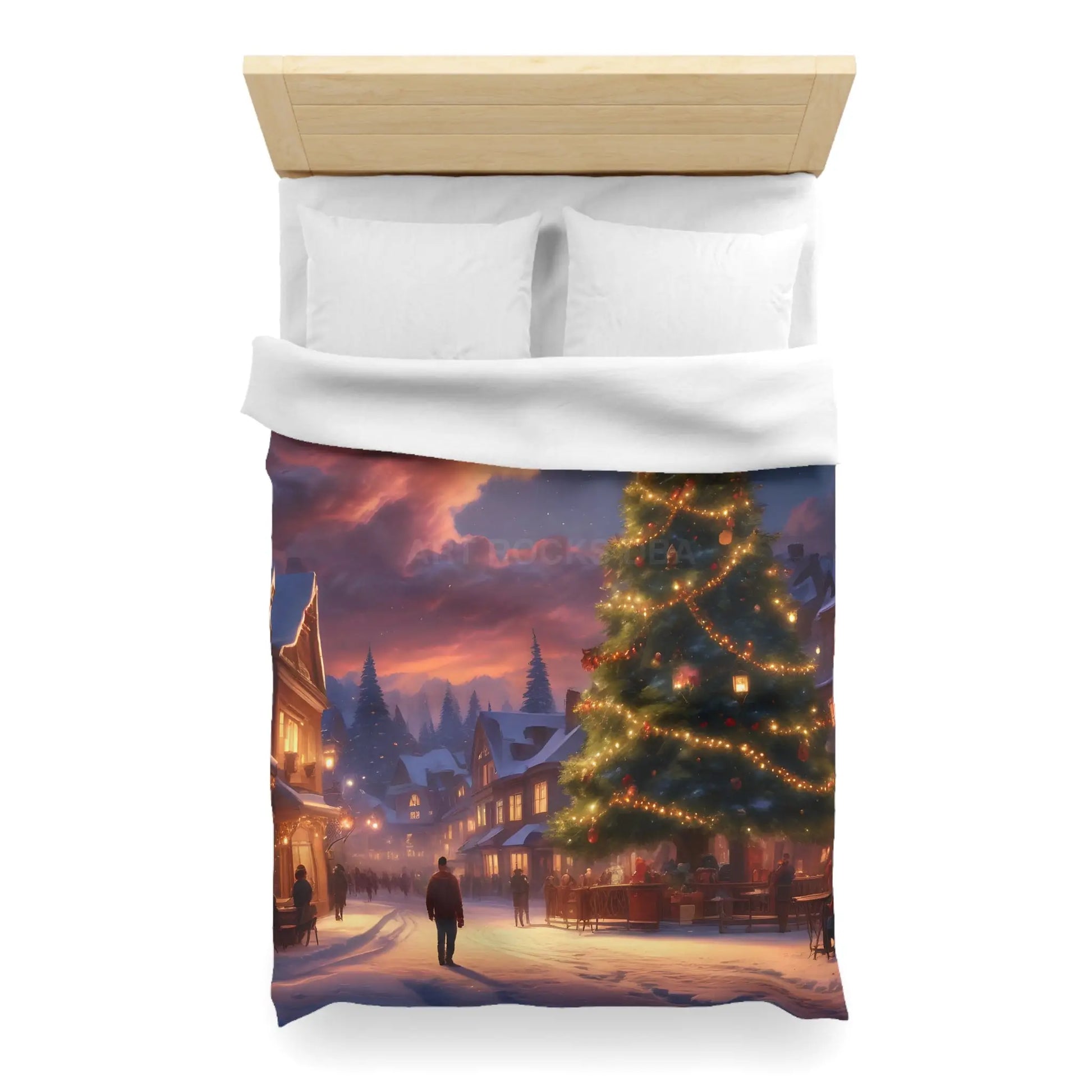 Cozy Christmas Microfiber Duvet Cover | Holiday Bedding Winter Decor Festive Bedroom Christmas Gifts Seasonal Home