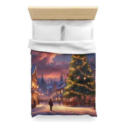 Cozy Christmas Microfiber Duvet Cover | Holiday Bedding Winter Decor Festive Bedroom Christmas Gifts Seasonal Home