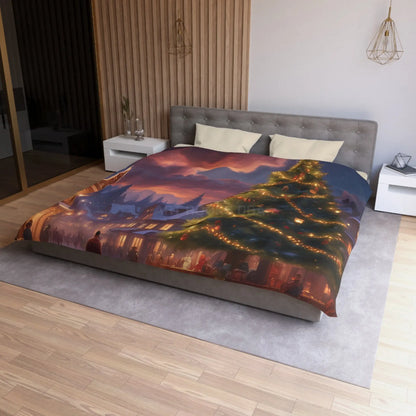 Cozy Christmas Microfiber Duvet Cover | Holiday Bedding Winter Decor Festive Bedroom Christmas Gifts Seasonal Home