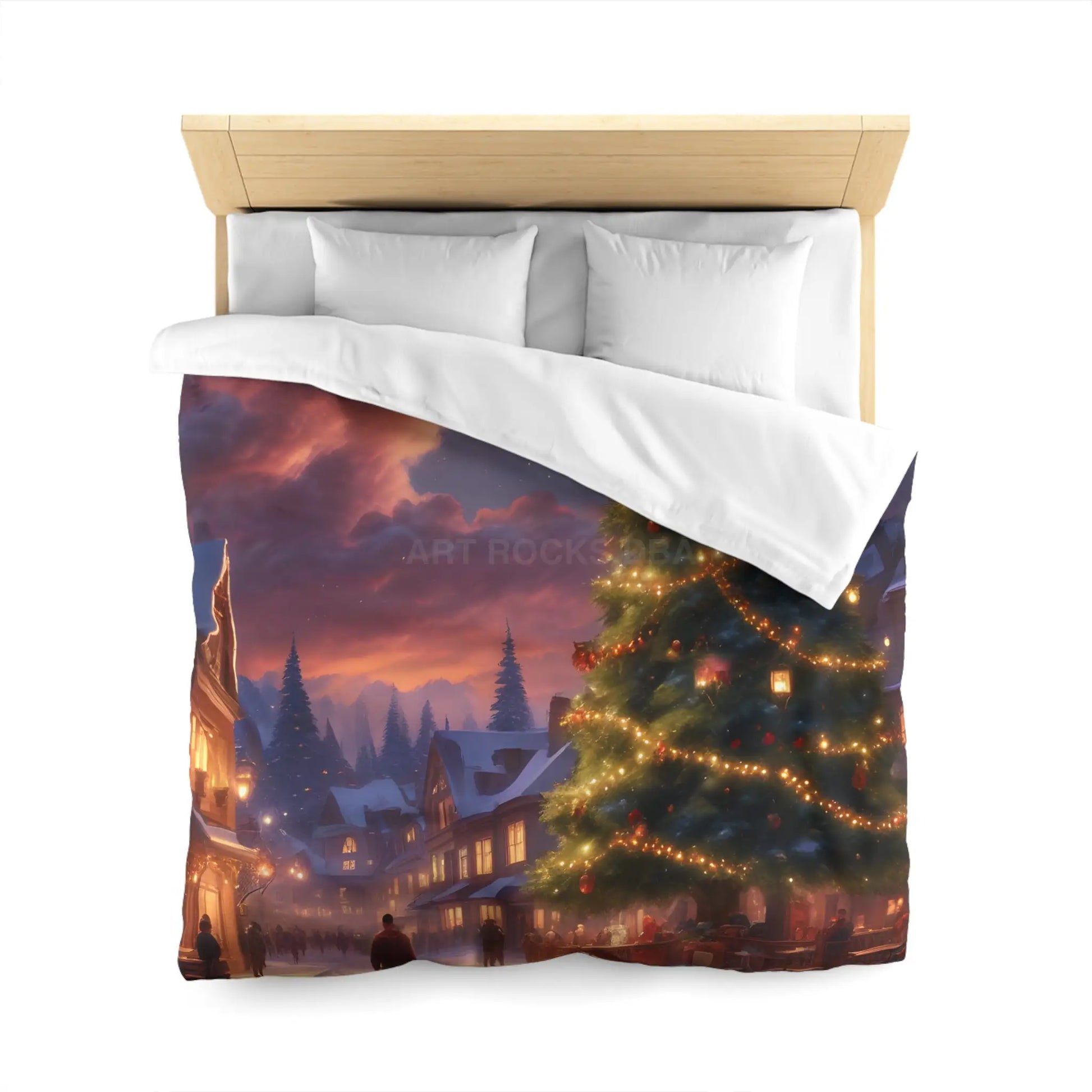 Cozy Christmas Microfiber Duvet Cover | Holiday Bedding Winter Decor Festive Bedroom Christmas Gifts Seasonal Home