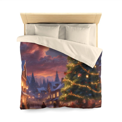 Cozy Christmas Microfiber Duvet Cover | Holiday Bedding Winter Decor Festive Bedroom Christmas Gifts Seasonal Home