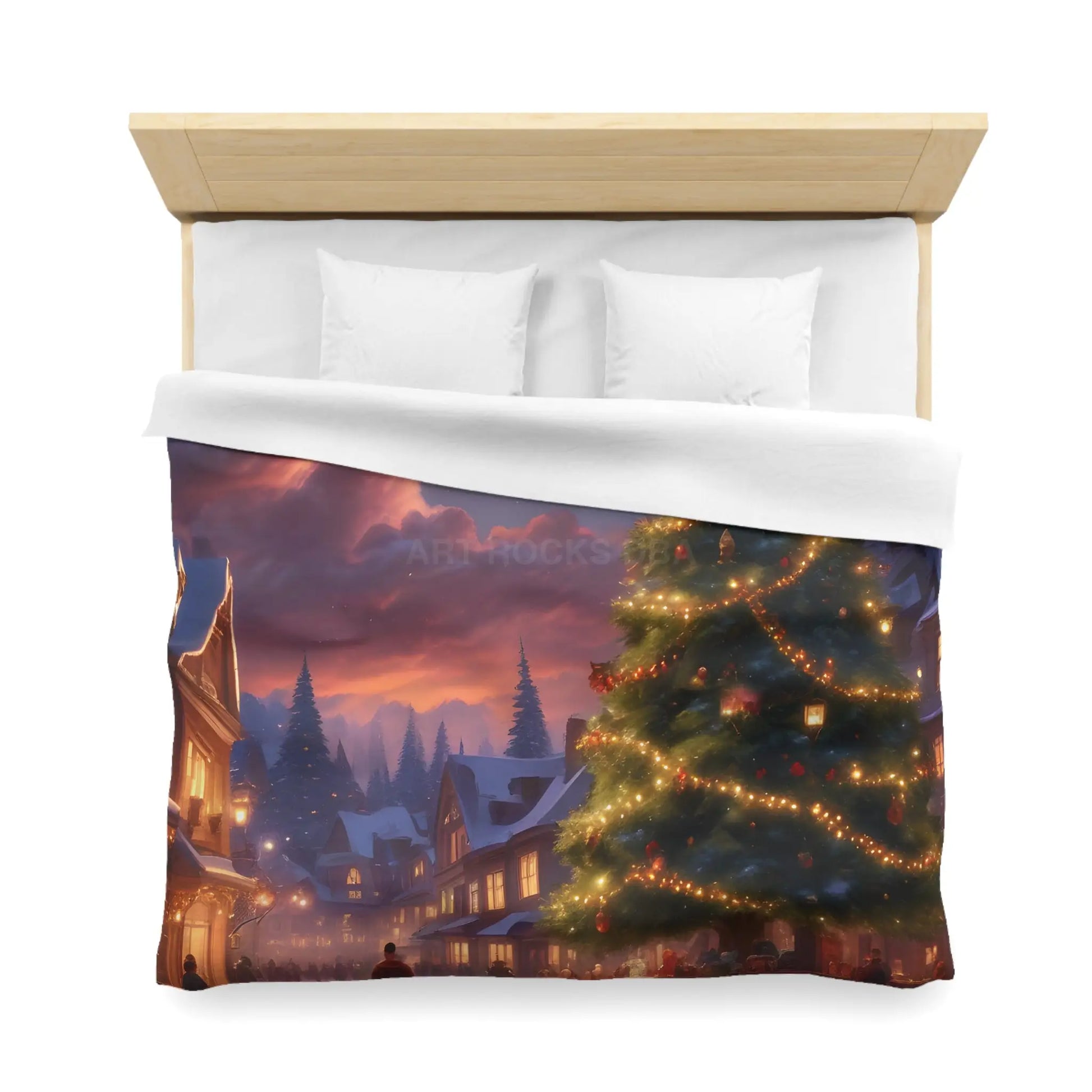 Cozy Christmas Microfiber Duvet Cover | Holiday Bedding Winter Decor Festive Bedroom Christmas Gifts Seasonal Home