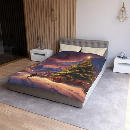 Cozy Christmas Microfiber Duvet Cover | Holiday Bedding Winter Decor Festive Bedroom Christmas Gifts Seasonal Home