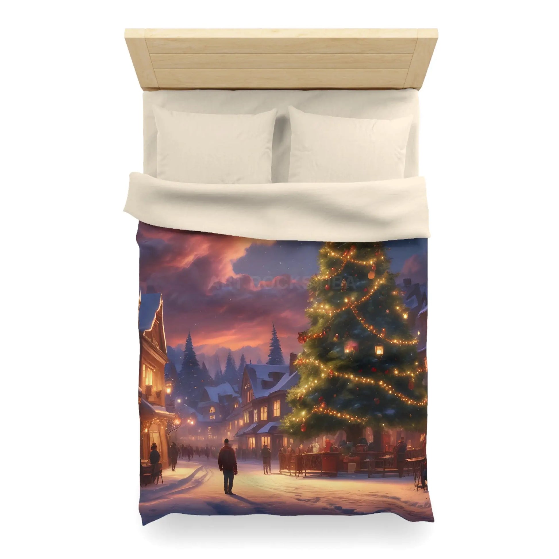 Cozy Christmas Microfiber Duvet Cover | Holiday Bedding Winter Decor Festive Bedroom Christmas Gifts Seasonal Home