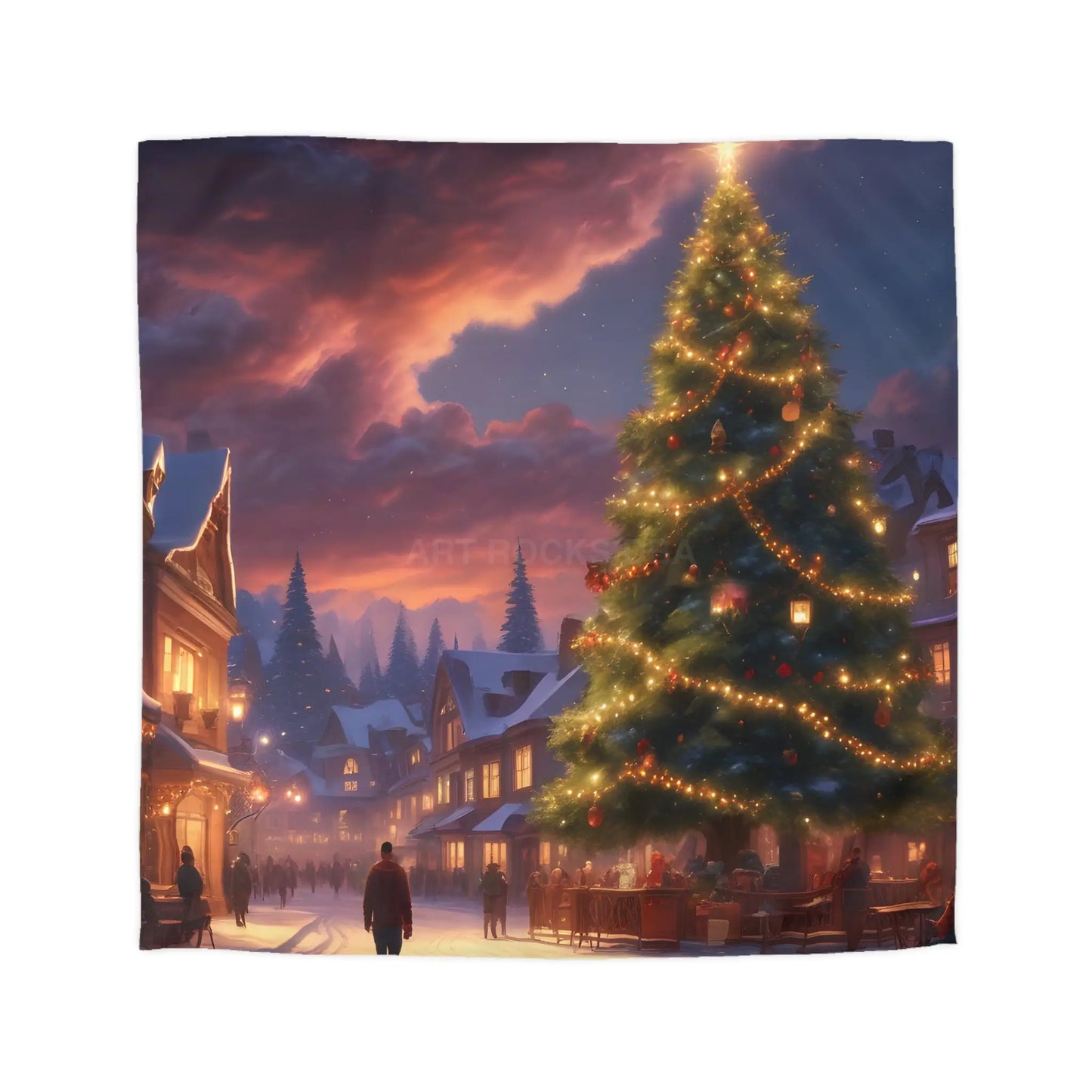 Cozy Christmas Microfiber Duvet Cover | Holiday Bedding Winter Decor Festive Bedroom Christmas Gifts Seasonal Home