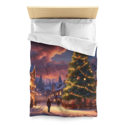 Cozy Christmas Microfiber Duvet Cover | Holiday Bedding Winter Decor Festive Bedroom Christmas Gifts Seasonal Home