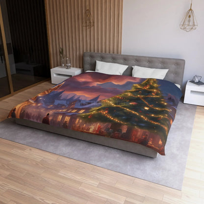 Cozy Christmas Microfiber Duvet Cover | Holiday Bedding Winter Decor Festive Bedroom Christmas Gifts Seasonal Home