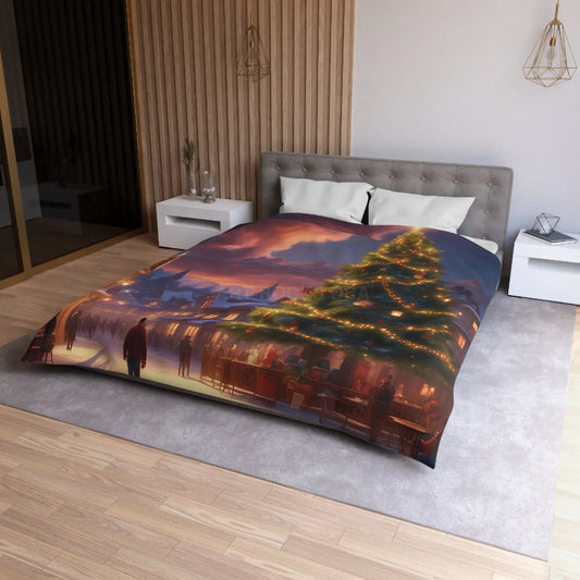 Cozy Christmas Microfiber Duvet Cover | Holiday Bedding Winter Decor Festive Bedroom Christmas Gifts Seasonal Home