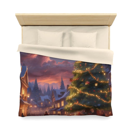 Cozy Christmas Microfiber Duvet Cover | Holiday Bedding Winter Decor Festive Bedroom Christmas Gifts Seasonal Home