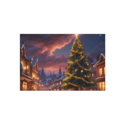 Cozy Christmas Outdoor Rug Festive Area Mat Holiday Decor Patio Entrance Mat Winter Welcome Rug Seasonal Outdoor Accent