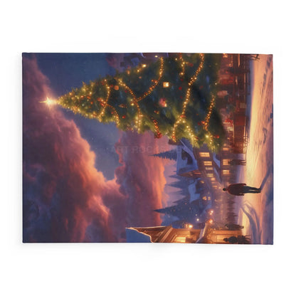 Cozy Christmas Scene Fleece Blanket – Perfect for Holiday Decor Christmas Gift Snuggling Up Home Comfort and Winter