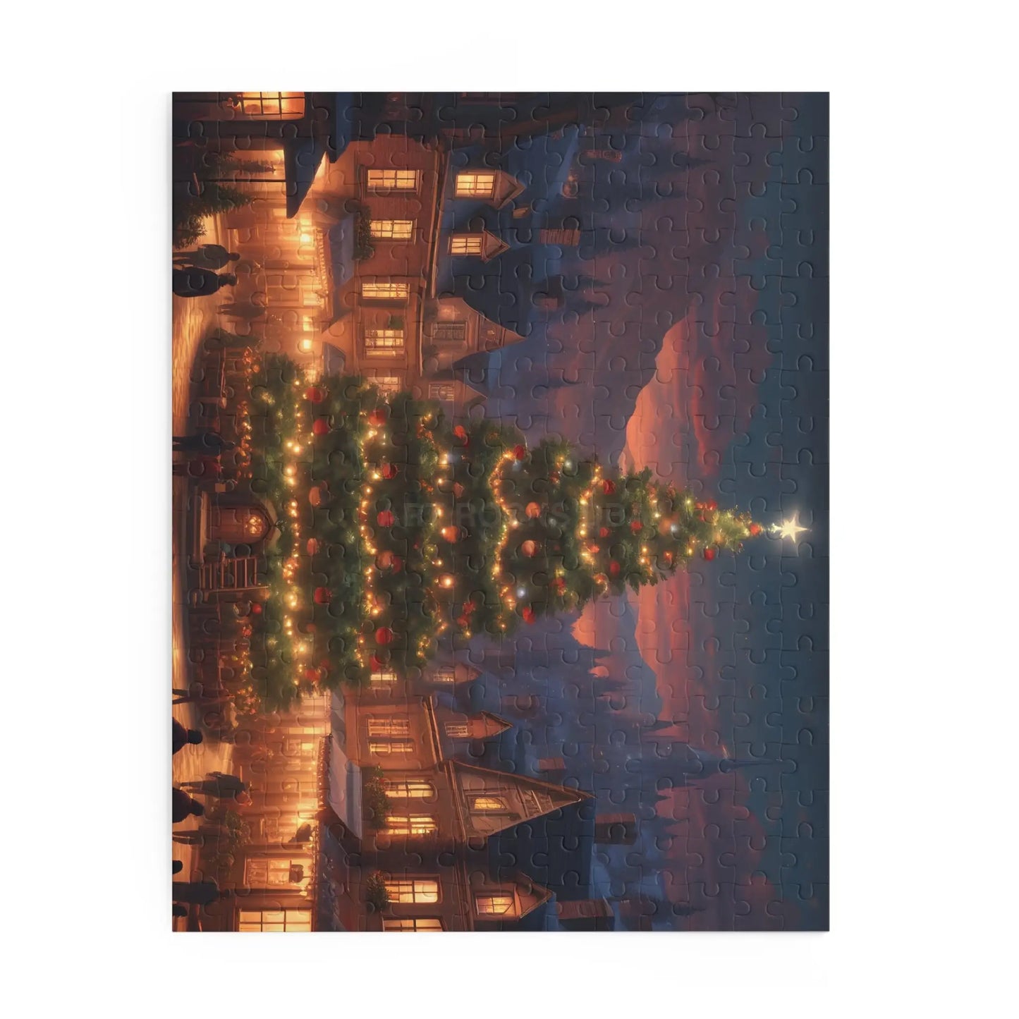 Cozy Christmas Tree Village Holiday Jigsaw Puzzle- (120/252/500 pieces) - Puzzle