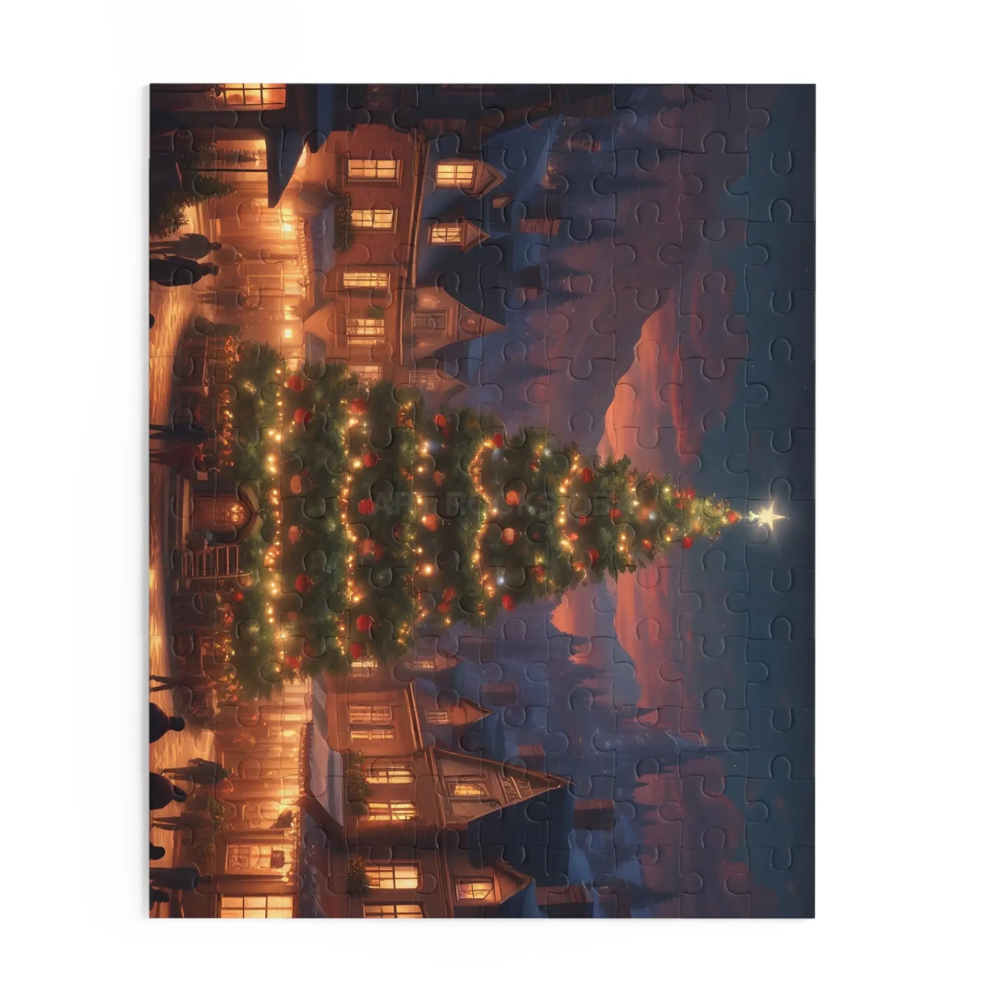 Cozy Christmas Tree Village Holiday Jigsaw Puzzle- (120/252/500 pieces) - Puzzle