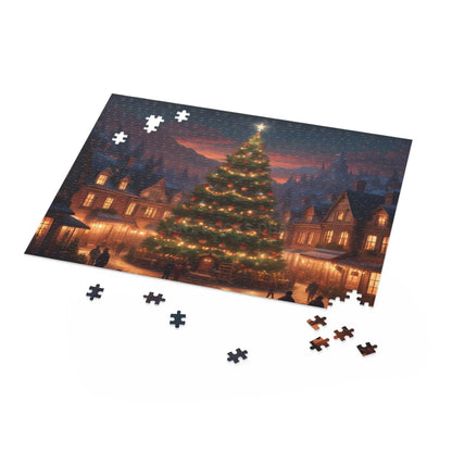 Cozy Christmas Tree Village Holiday Jigsaw Puzzle- (120/252/500 pieces) - Puzzle