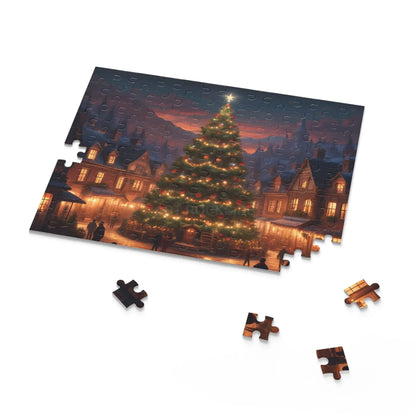 Cozy Christmas Tree Village Holiday Jigsaw Puzzle- (120/252/500 pieces) - Puzzle