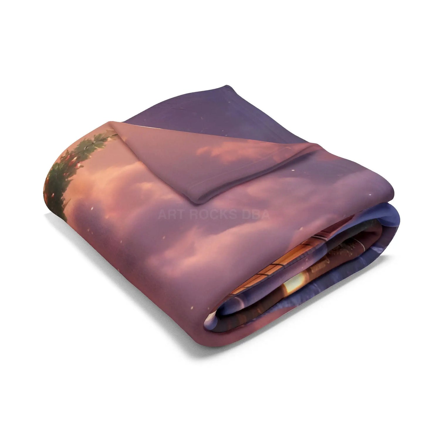 Cozy Christmas Winter Arctic Fleece Blanket with Christmas Tree Design Holiday Decor Gift for Her Warm Throw Seasonal