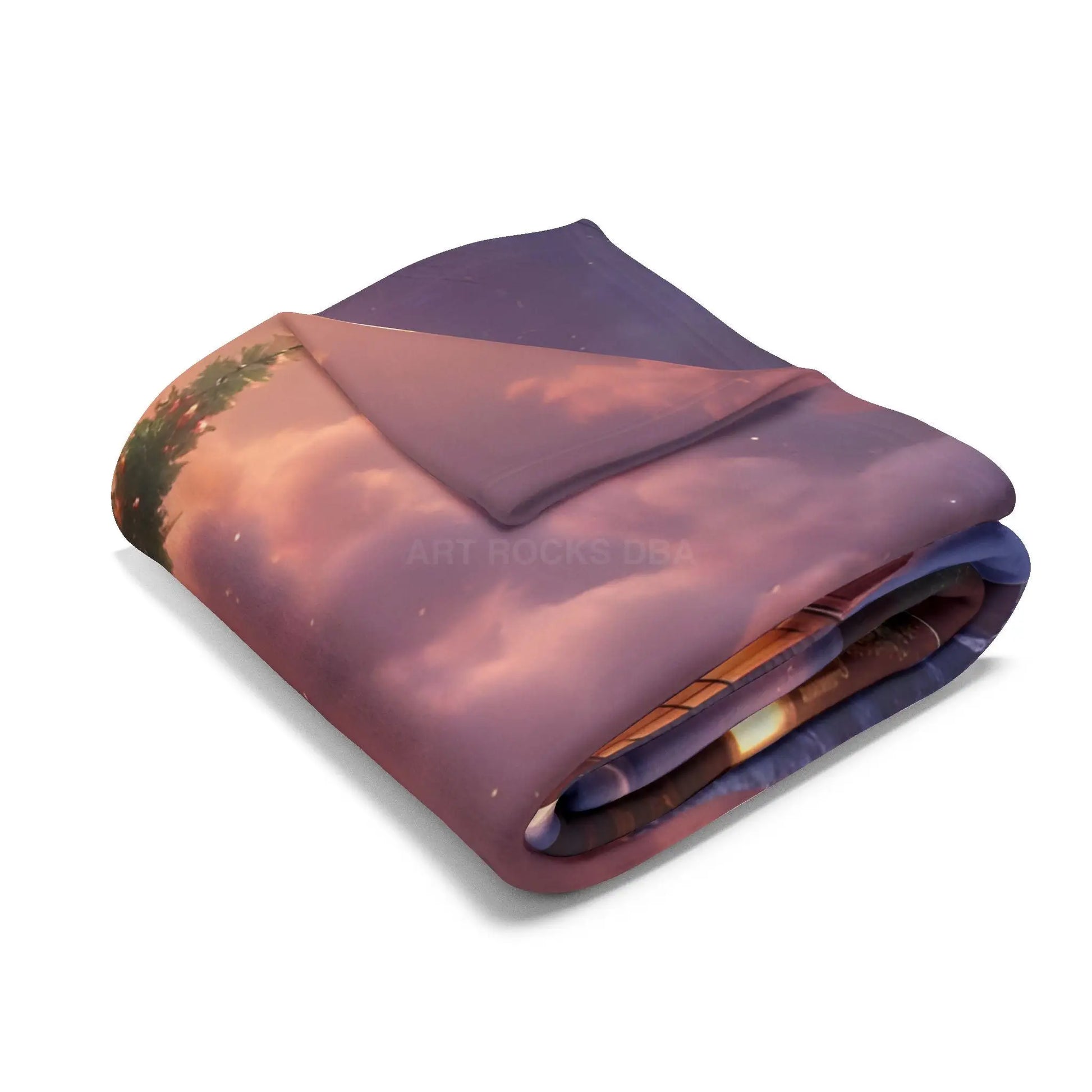 Cozy Christmas Winter Arctic Fleece Blanket with Christmas Tree Design Holiday Decor Gift for Her Warm Throw Seasonal