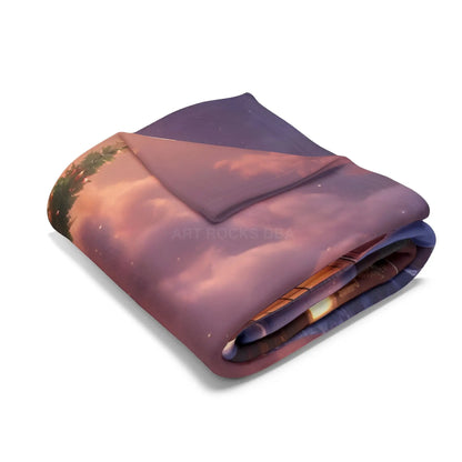 Cozy Christmas Winter Arctic Fleece Blanket with Christmas Tree Design Holiday Decor Gift for Her Warm Throw Seasonal