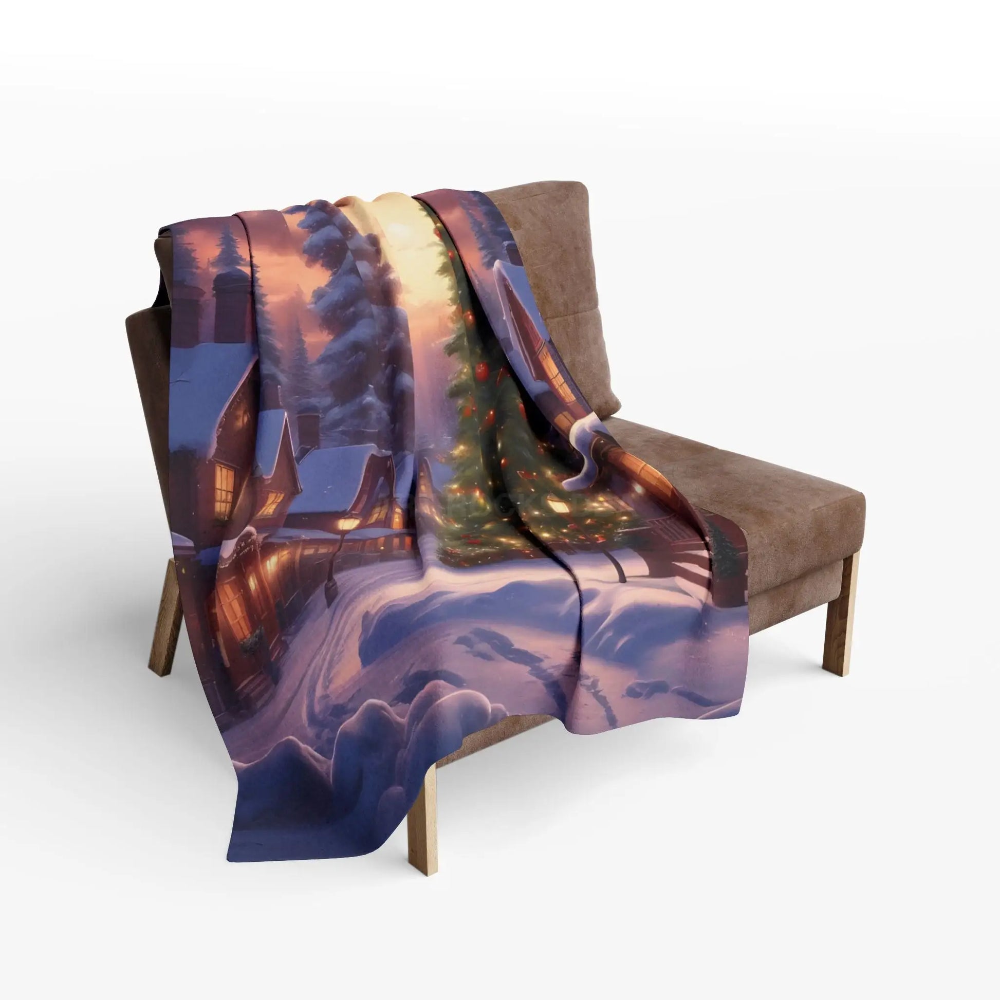 Cozy Christmas Winter Arctic Fleece Blanket with Christmas Tree Design Holiday Decor Gift for Her Warm Throw Seasonal