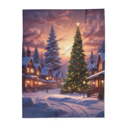 Cozy Christmas Winter Arctic Fleece Blanket with Christmas Tree Design Holiday Decor Gift for Her Warm Throw Seasonal