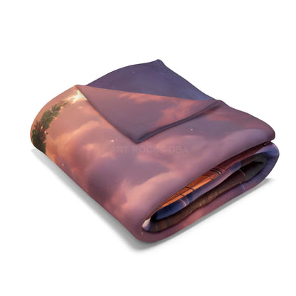 Cozy Christmas Winter Arctic Fleece Blanket with Christmas Tree Design Holiday Decor Gift for Her Warm Throw Seasonal