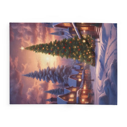 Cozy Christmas Winter Arctic Fleece Blanket with Christmas Tree Design Holiday Decor Gift for Her Warm Throw Seasonal