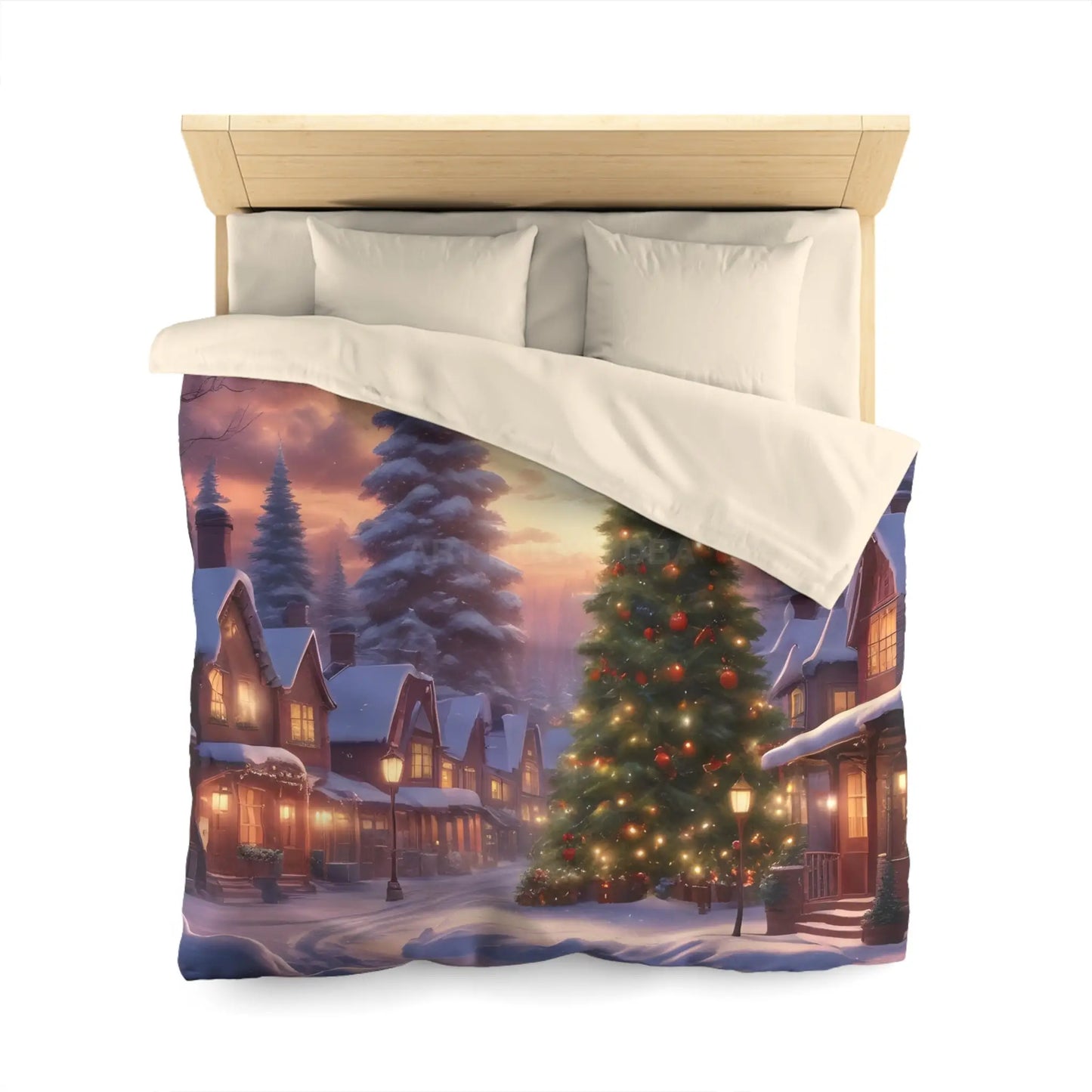 Cozy Christmas Winter Microfiber Duvet Cover | Festive Winter Wonderland Bedding Christmas Decor Warm and Inviting