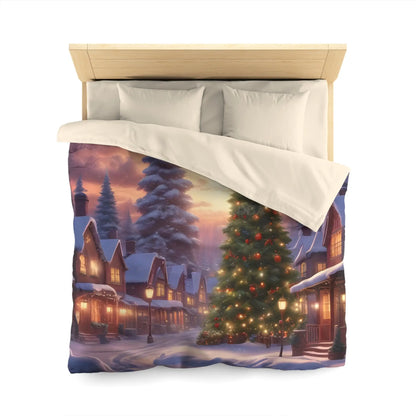 Cozy Christmas Winter Microfiber Duvet Cover | Festive Winter Wonderland Bedding Christmas Decor Warm and Inviting