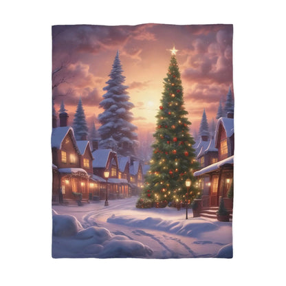 Cozy Christmas Winter Microfiber Duvet Cover | Festive Winter Wonderland Bedding Christmas Decor Warm and Inviting