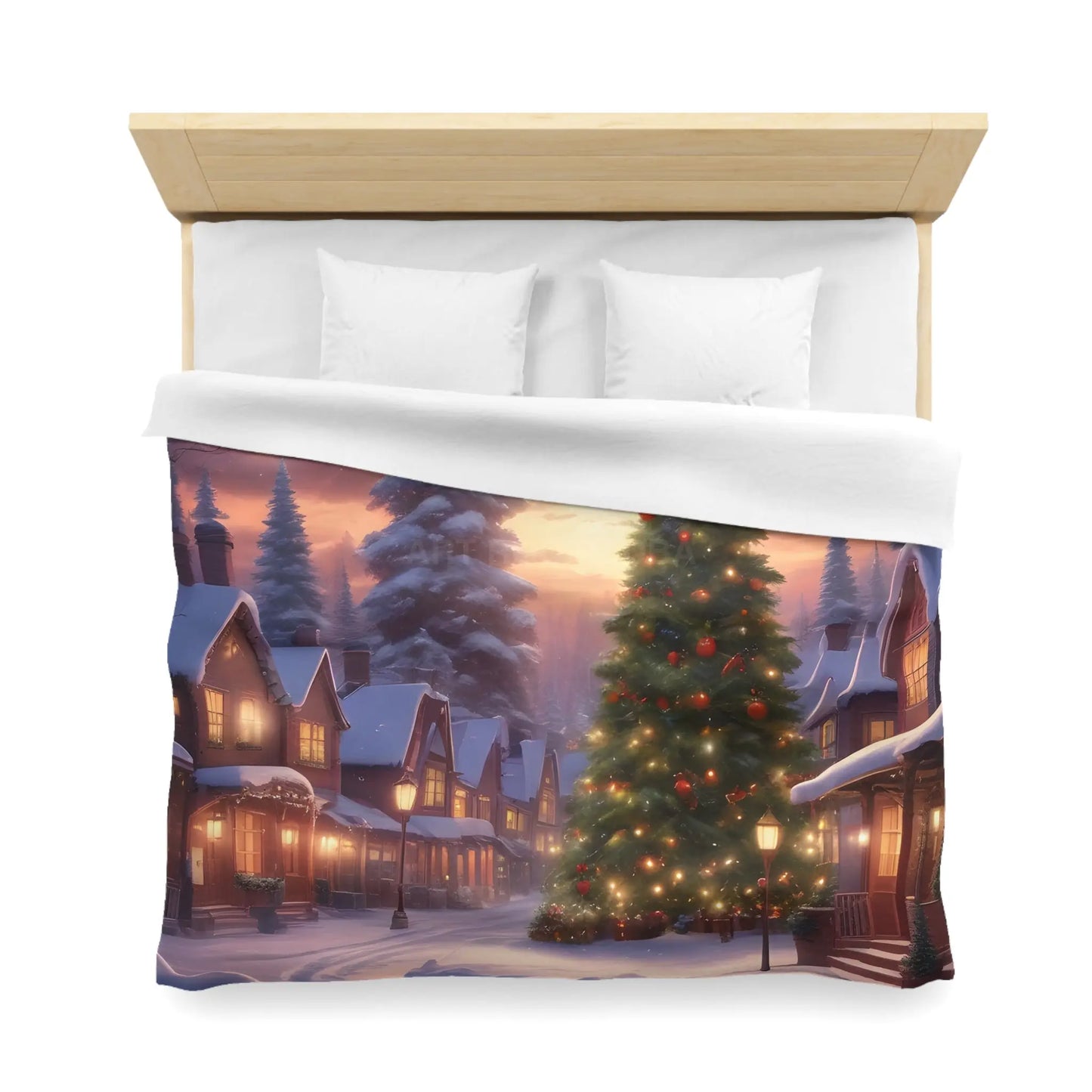 Cozy Christmas Winter Microfiber Duvet Cover | Festive Winter Wonderland Bedding Christmas Decor Warm and Inviting