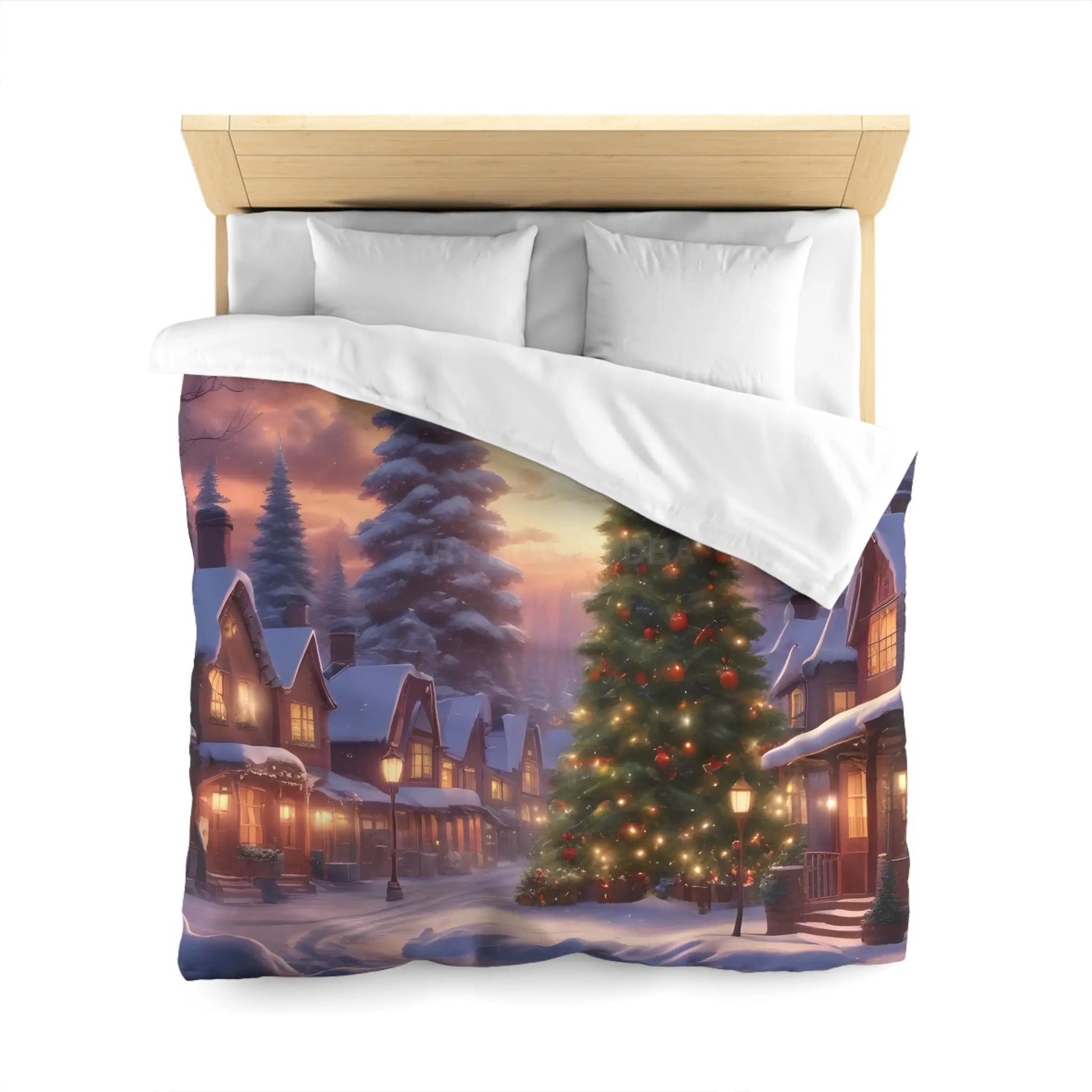 Cozy Christmas Winter Microfiber Duvet Cover | Festive Winter Wonderland Bedding Christmas Decor Warm and Inviting