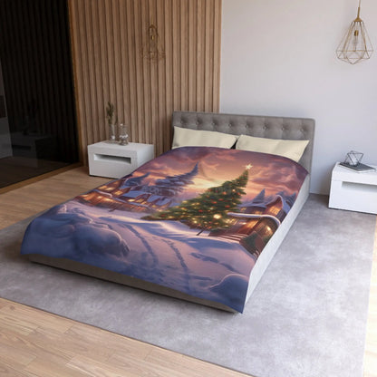 Cozy Christmas Winter Microfiber Duvet Cover | Festive Winter Wonderland Bedding Christmas Decor Warm and Inviting