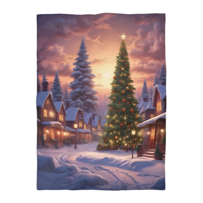 Cozy Christmas Winter Microfiber Duvet Cover | Festive Winter Wonderland Bedding Christmas Decor Warm and Inviting