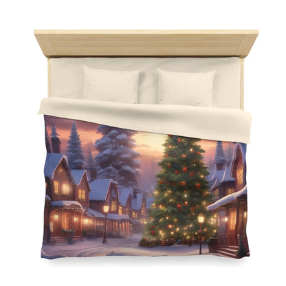 Cozy Christmas Winter Microfiber Duvet Cover | Festive Winter Wonderland Bedding Christmas Decor Warm and Inviting
