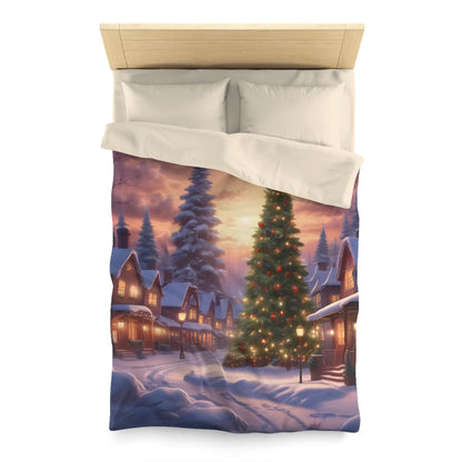 Cozy Christmas Winter Microfiber Duvet Cover | Festive Winter Wonderland Bedding Christmas Decor Warm and Inviting