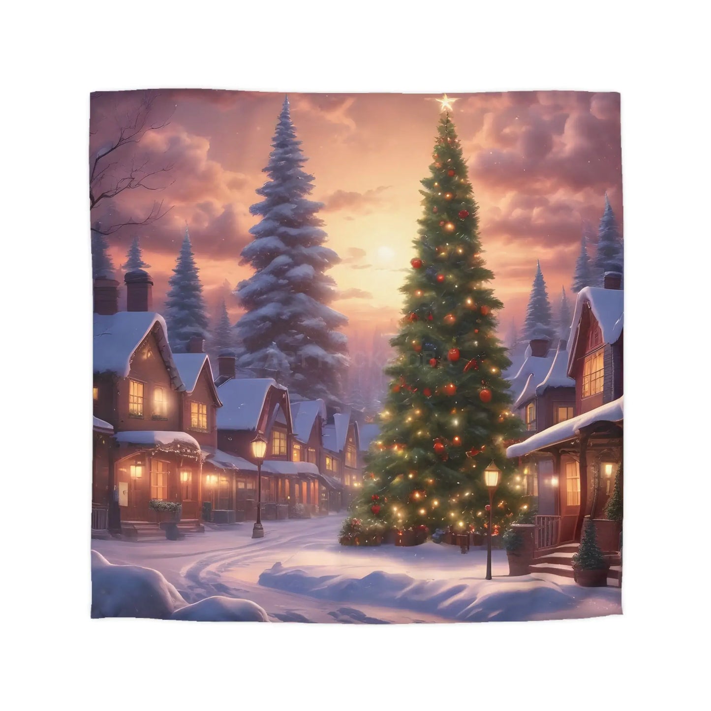 Cozy Christmas Winter Microfiber Duvet Cover | Festive Winter Wonderland Bedding Christmas Decor Warm and Inviting