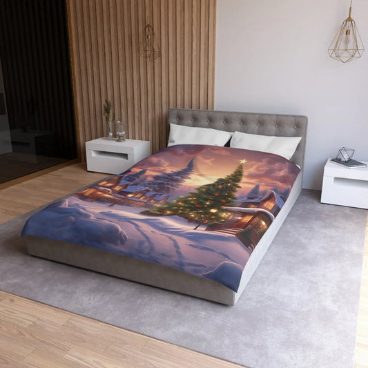 Cozy Christmas Winter Microfiber Duvet Cover | Festive Winter Wonderland Bedding Christmas Decor Warm and Inviting