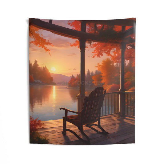 Cozy Fall Sunset Wall Tapestry Cozy Home Decor Autumn Wall Art Nature-Inspired Tapestry Ideal for Living Room