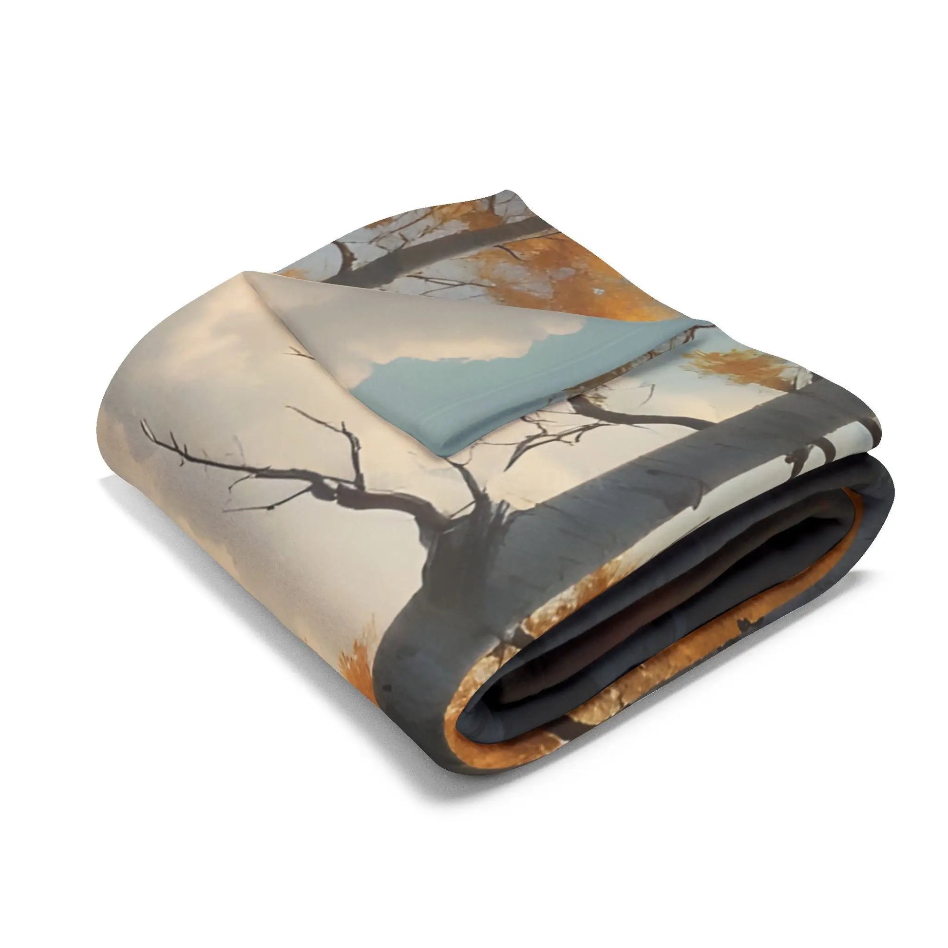 Cozy Golden Autumn Landscape Blanket Warm Fleece Throw for Fall Decor Perfect Gift for Nature Lovers Seasonal Home