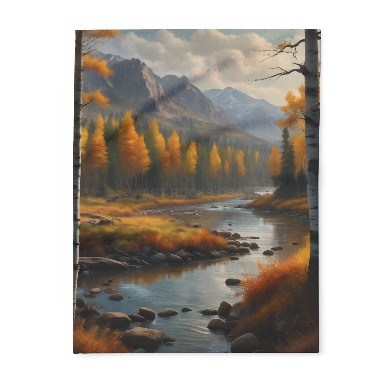 Cozy Golden Autumn Landscape Blanket Warm Fleece Throw for Fall Decor Perfect Gift for Nature Lovers Seasonal Home