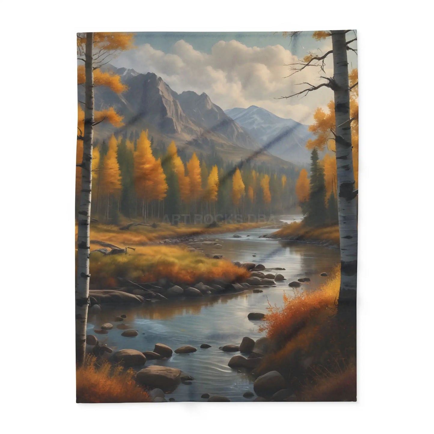 Cozy Golden Autumn Landscape Blanket Warm Fleece Throw for Fall Decor Perfect Gift for Nature Lovers Seasonal Home