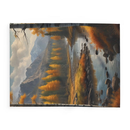 Cozy Golden Autumn Landscape Blanket Warm Fleece Throw for Fall Decor Perfect Gift for Nature Lovers Seasonal Home
