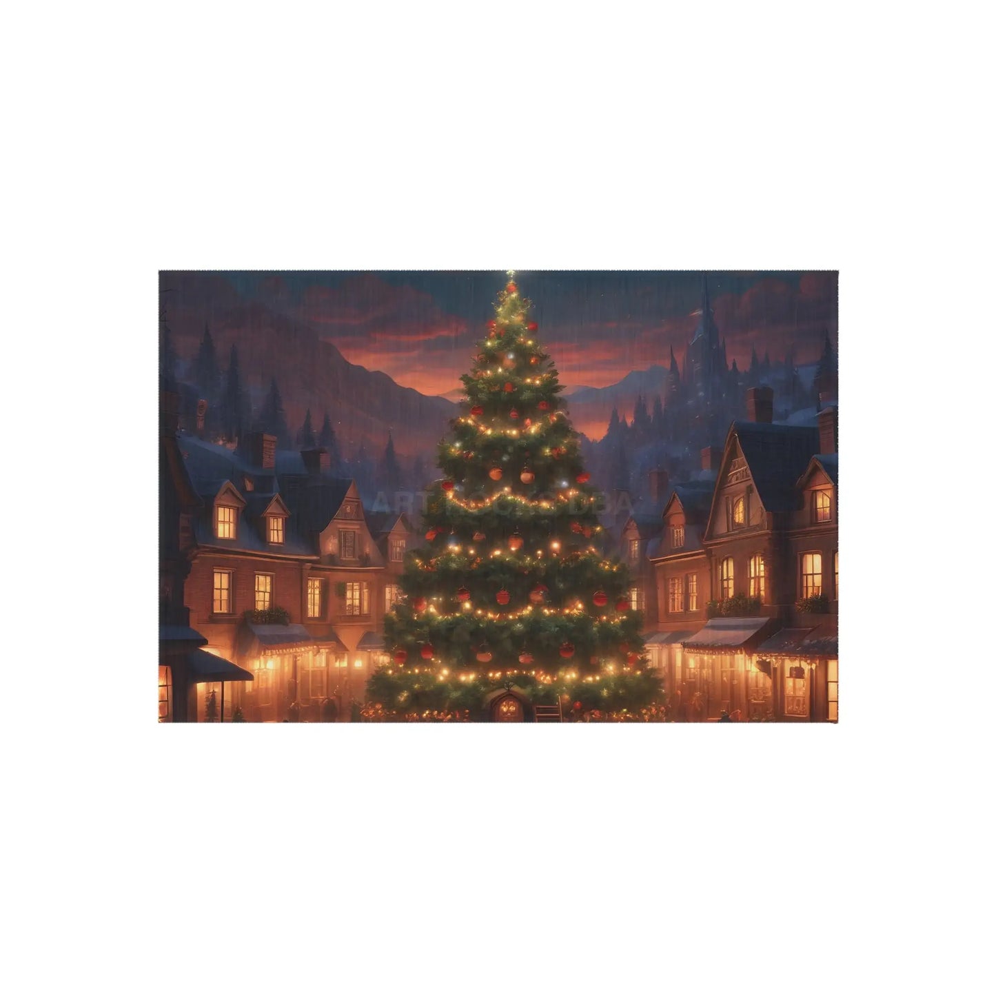 Cozy Holiday Outdoor Rug Christmas Decor Winter Mat Patio Rug Seasonal Welcome Mat Festive Doormat - 24’’ × 36’’ - Home