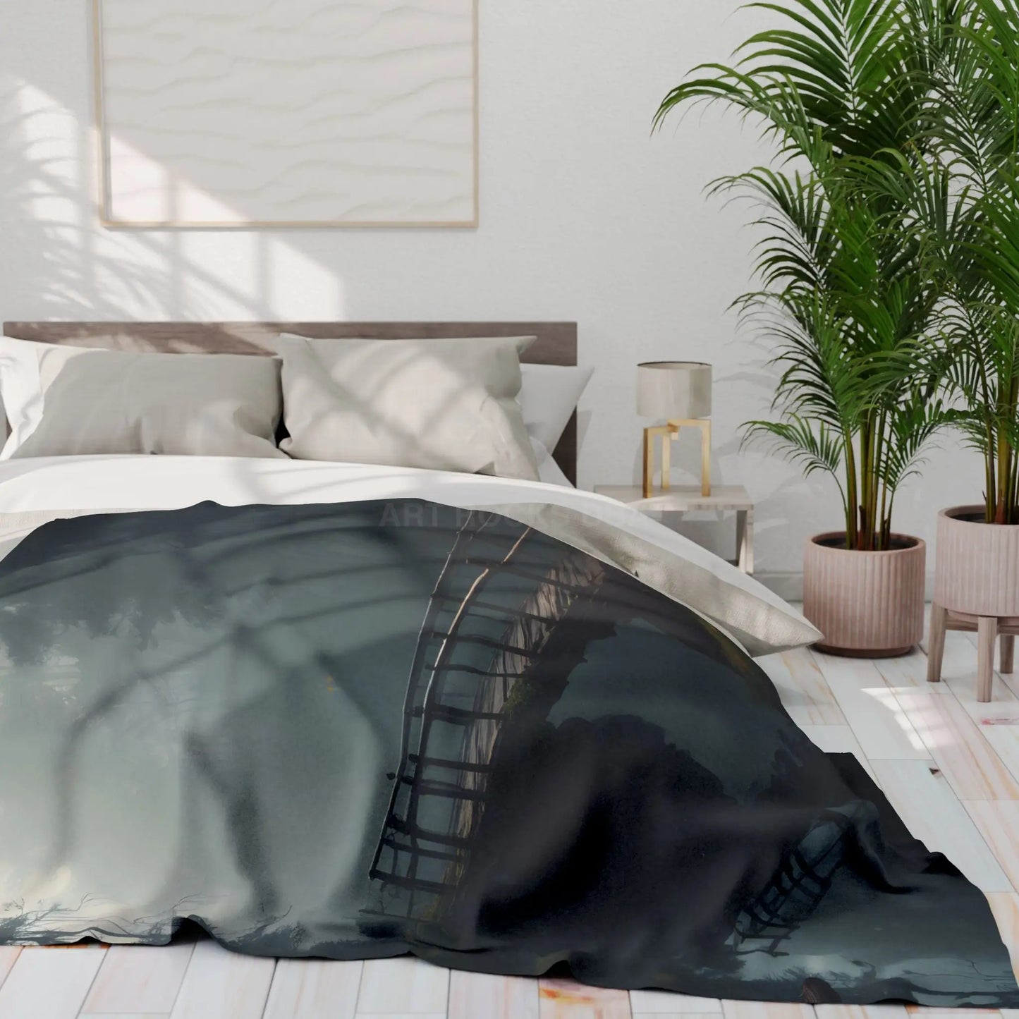 Cozy Misty Forest Arctic Fleece Blanket Warm Throw for Relaxing Home Decor Outdoor Camping Unique Gift for Every