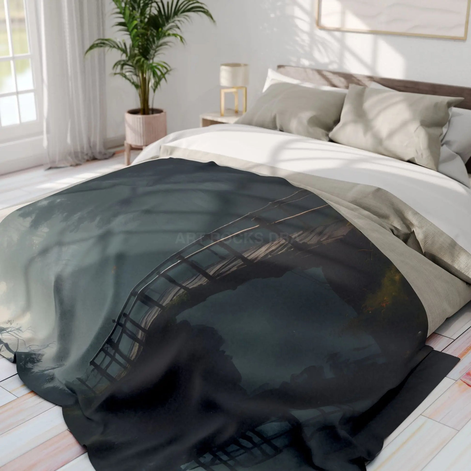 Cozy Misty Forest Arctic Fleece Blanket Warm Throw for Relaxing Home Decor Outdoor Camping Unique Gift for Every