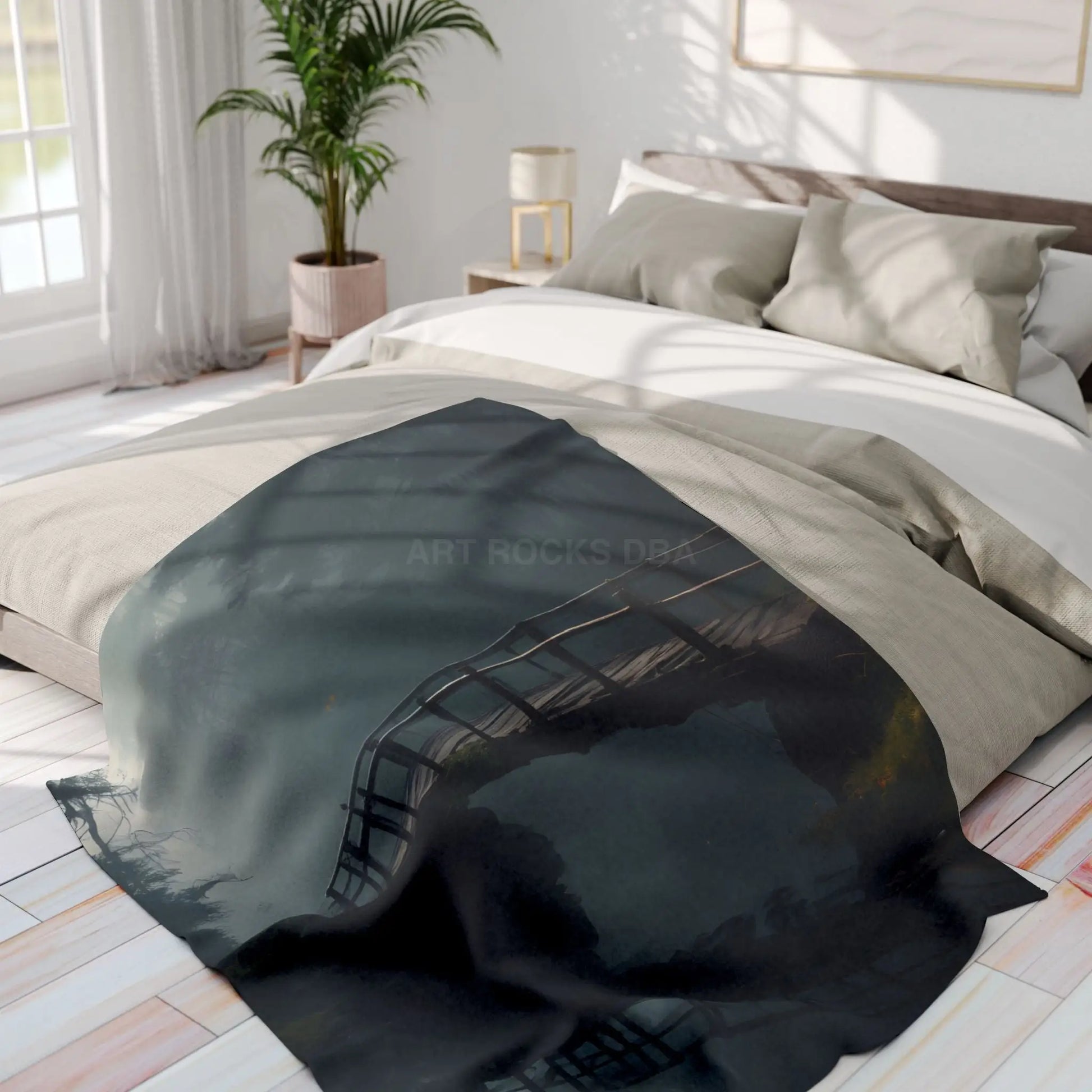 Cozy Misty Forest Arctic Fleece Blanket Warm Throw for Relaxing Home Decor Outdoor Camping Unique Gift for Every