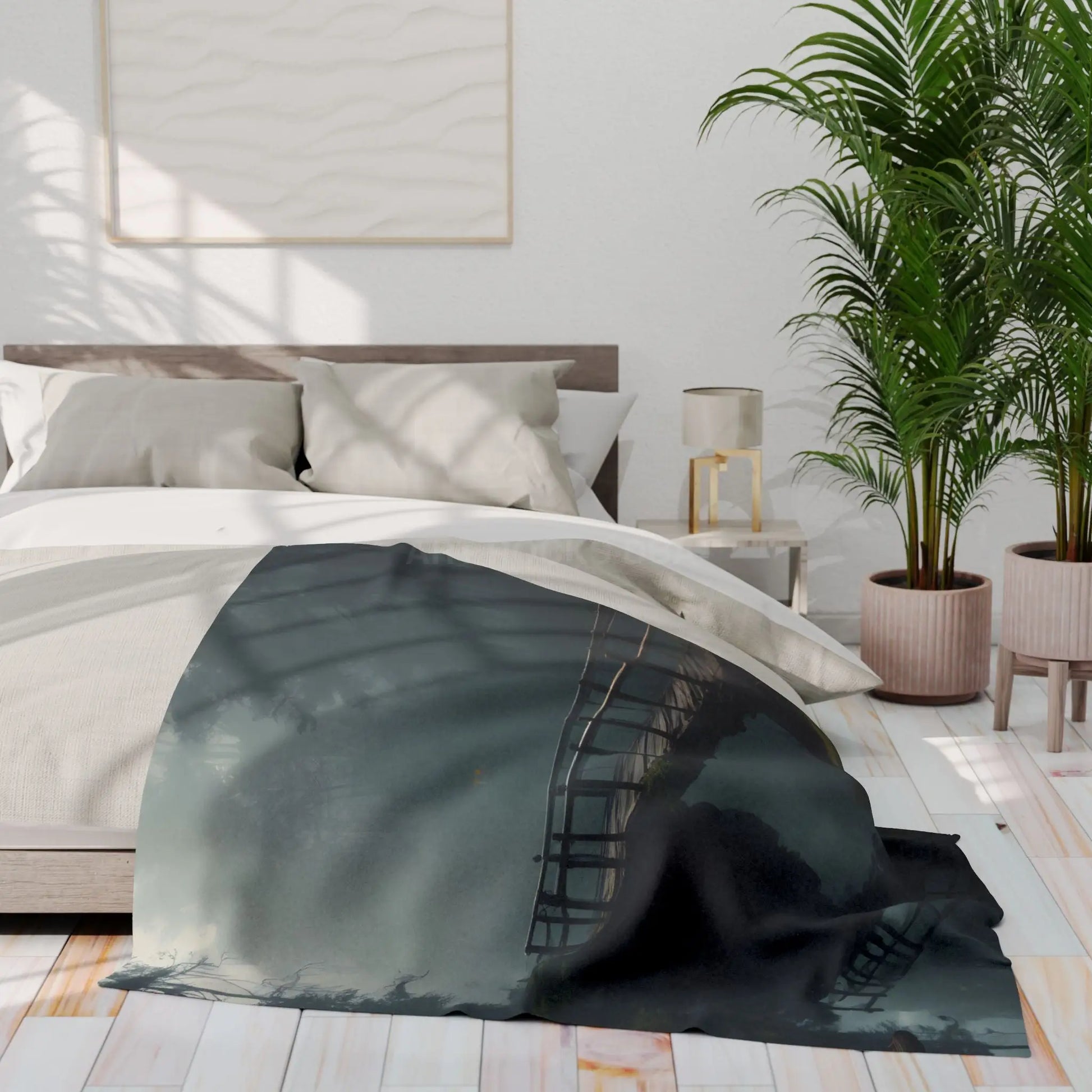 Cozy Misty Forest Arctic Fleece Blanket Warm Throw for Relaxing Home Decor Outdoor Camping Unique Gift for Every