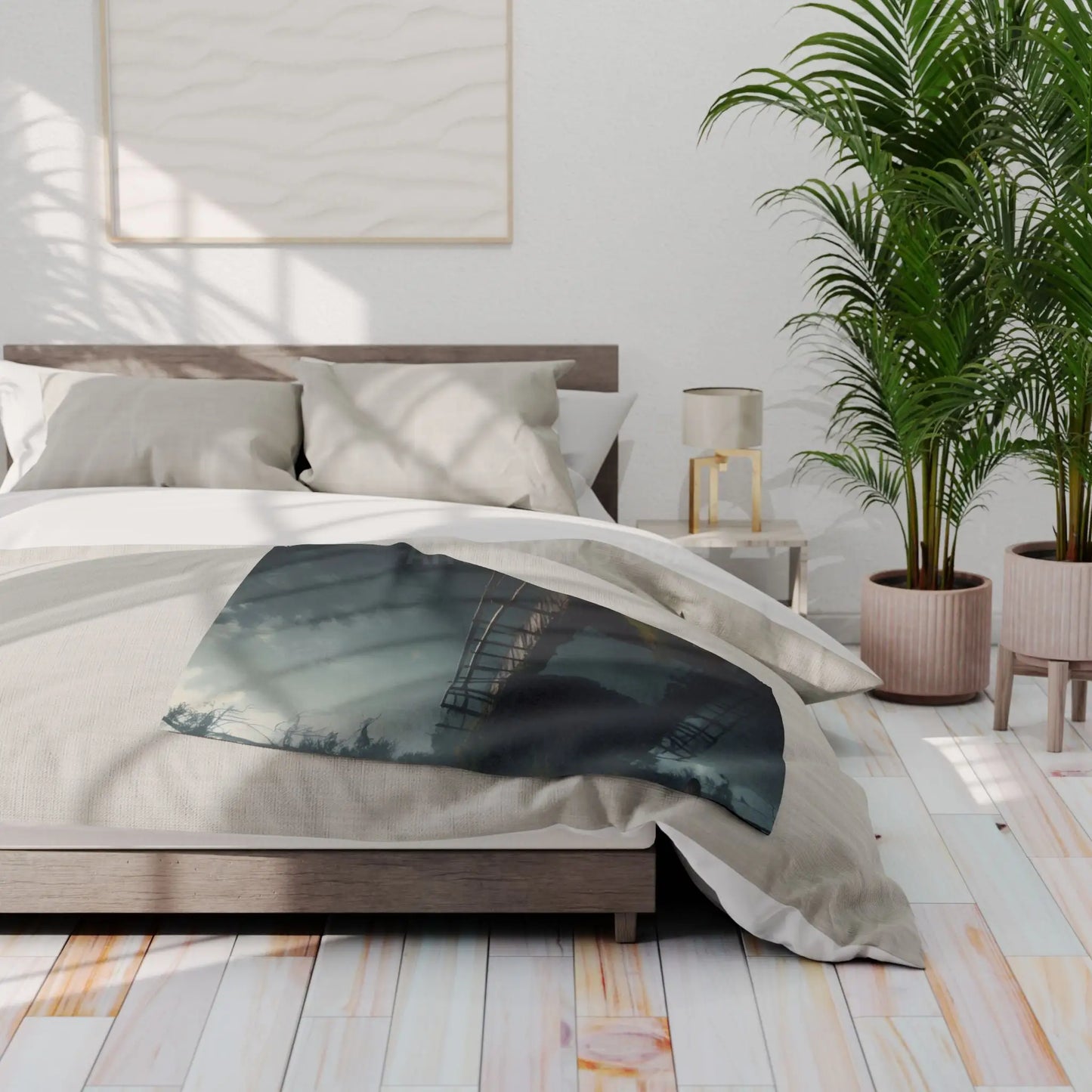 Cozy Misty Forest Arctic Fleece Blanket Warm Throw for Relaxing Home Decor Outdoor Camping Unique Gift for Every